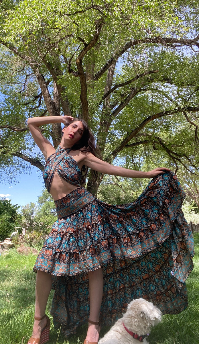 ウノピュウS/SMOCK NECK BANDANA SKIRT set up ウノピュウS/SMOCK NECK BANDANA SKIRT set up ウノピュウS/SMOCK NECK