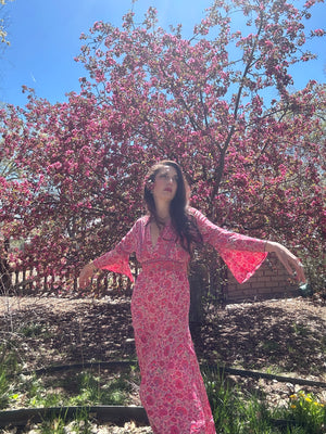 Say Its Spring Silk Dress Boho Hippie Bell Sleeve Dress | 70% Silk Blend | XS to Plus Size m/l Say Its Spring Silk Dress Boho Hippie Bell Sleeve Dress | 70% Silk Blend | XS to Plus Size m/l