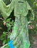 SILK SLIP DRESS SET, Dress and matching bell sleeve, fits 0-16, Green