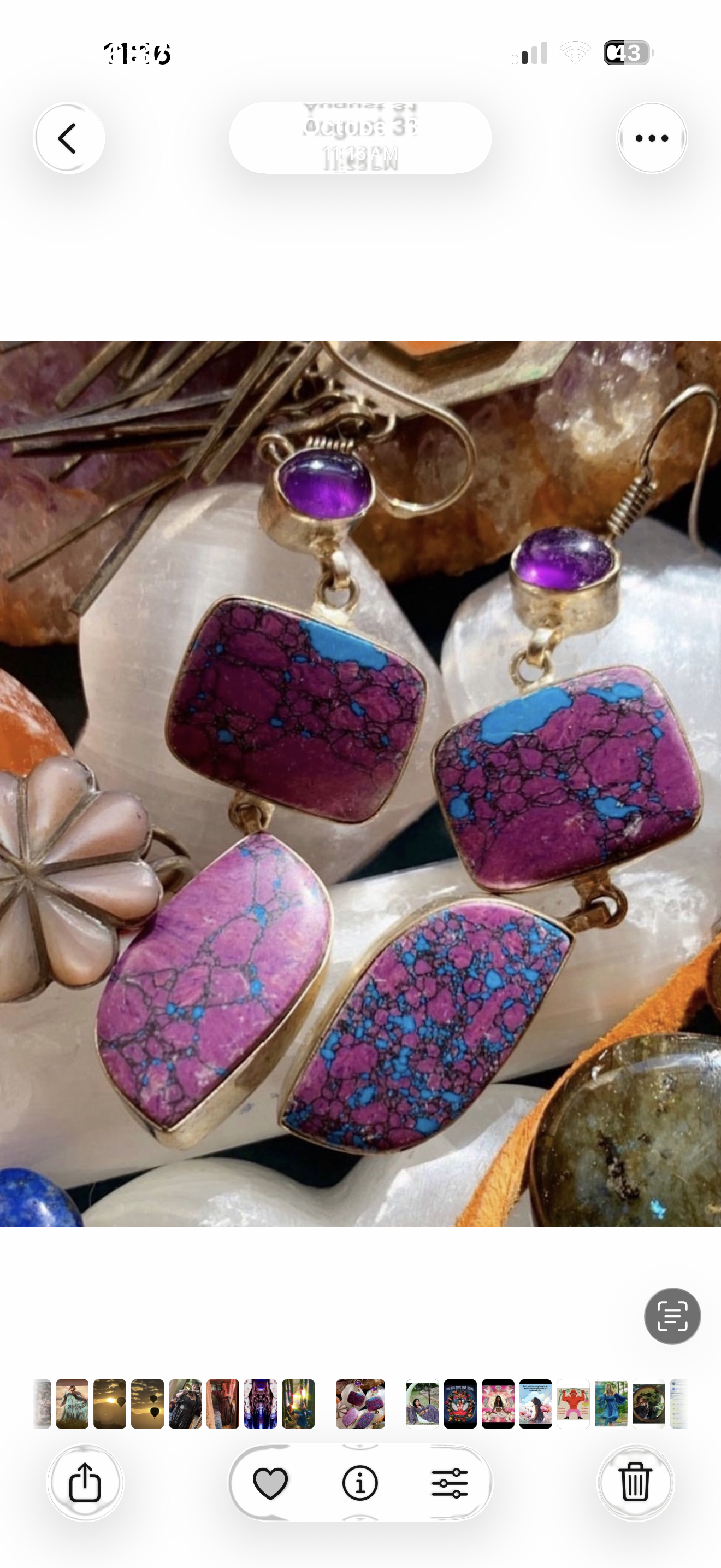 VINTAGE AMETHYST EARRINGS Silver Dangle Rare Native American Handcrafted