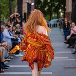Monarch Butterfly Fairy Set, 100% silk Skirt Set with Wrap Top Rust Red Orange
