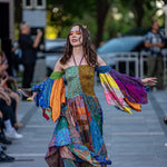 Gold Dust Woman in Rainbow, 100% Eco Vintage Silk, Fits Xs to Large