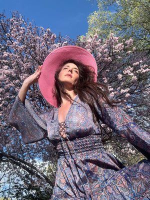 Sorceress Stevie Maxi Dress Long Sleeve Ruffle Tiered Boho Dress | Witchy Stevie Nicks-Inspired Gown | 70% Silk | XS to 5X Xl/1x / Purple Happiness Sorceress Stevie Maxi Dress Long Sleeve Ruffle Tiered Boho Dress | Witchy Stevie Nicks-Inspired Gown | 70% Silk | XS to 5X Xl/1x / Purple Happiness