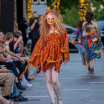Monarch Butterfly Fairy Set, 100% silk Skirt Set with Wrap Top Rust Red Orange