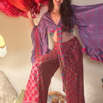 Isnt she Lovely silk SET, Eco All Silk Wrap Pants and Wrap Top fits xs to xl