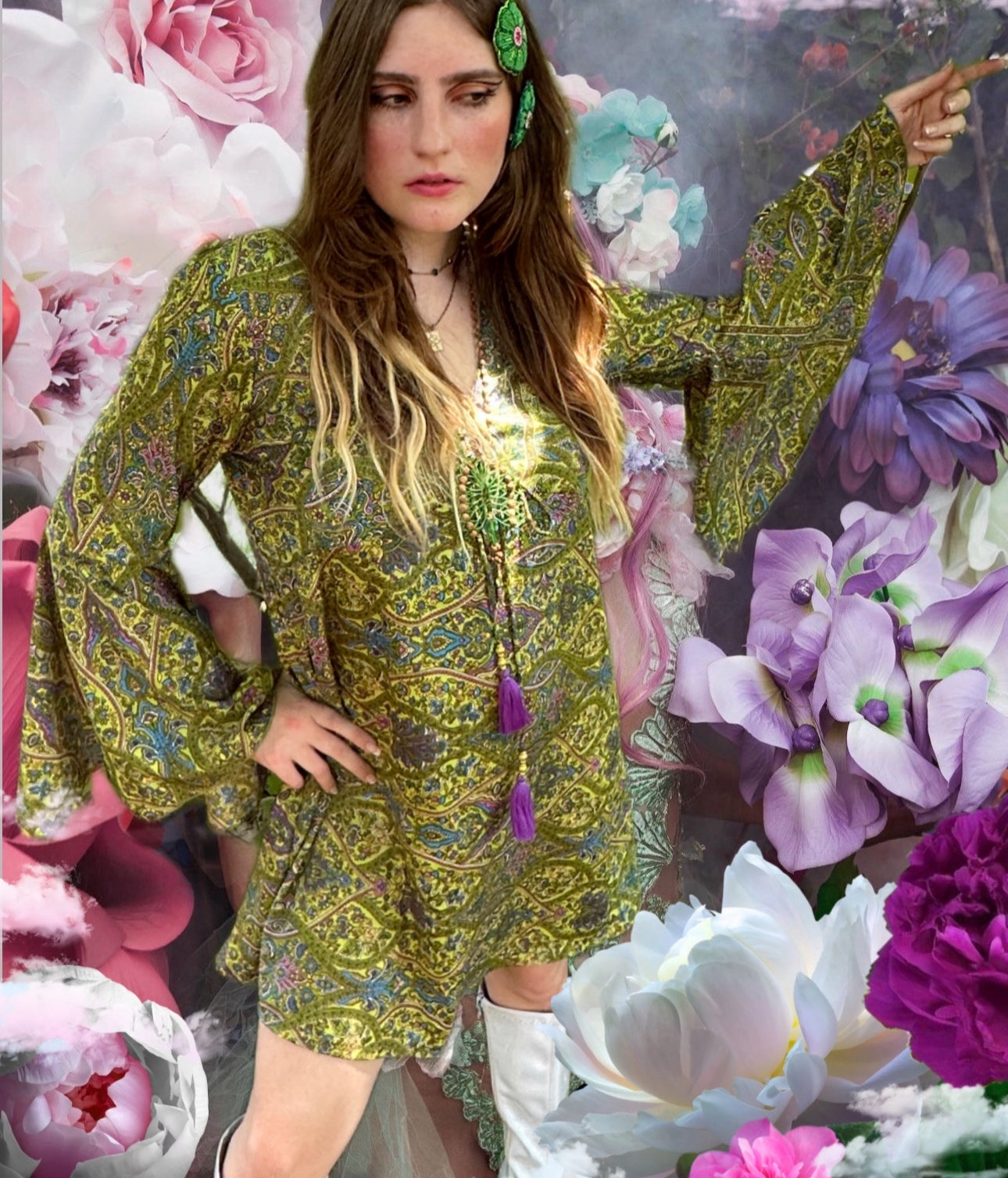 The Stevie Chain Tunic Top Dress, Firs XS TO Xl, Psychedelic Green The Stevie Chain Tunic Top Dress, Firs XS TO Xl, Psychedelic Green