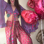 Isnt she Lovely silk SET, Eco All Silk Wrap Pants and Wrap Top fits xs to xl