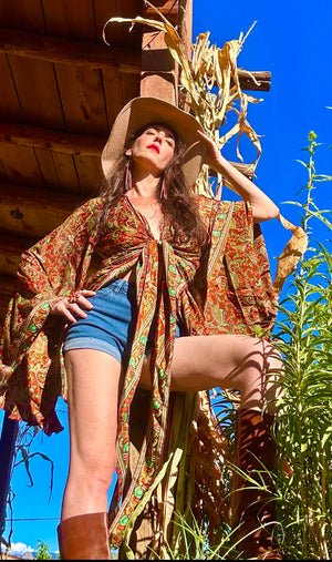 3x boho dress Angel Sleeve Tunic Dress  Ethereal Earth Print | Super Bell Sleeves | Boho Chic Tunic, Mini Dress, or Open Jacket