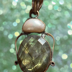 Labradorite Silver Pendant with Fresh Water Pearl