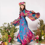 Day Dream Pink Watercolor SILK SLIP DRESS SET, fits 0-16, Super Bell, fits xs/xlarge, 70s