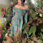 Stevie Dreams Dress – 70% Silk Two-Layer Maxi Dress | Fairytale, Blossom, Mandala Print | Fleetwood Mac Style | XS to 5X