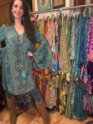 The Stevie Chain Tunic – 70s Boho Tunic Dress