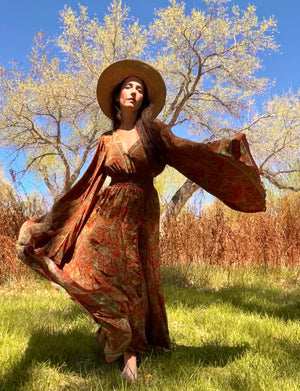 The Nina Feeling Good Dress Boho Maxi Dress with Dramatic Sleeves Shop Bouboulina The Nina Feeling Good Dress Boho Maxi Dress with Dramatic Sleeves Shop Bouboulina