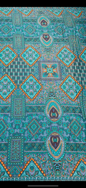 SILK KIMONO DRESS, ROBE Rayon One Size, PEACOCK Blue