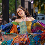 Gold Dust Woman in Rainbow, 100% Eco Vintage Silk, Fits Xs to Large