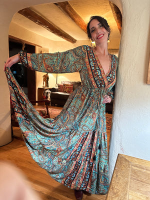 Gold Dust Woman Dress Stevie Nicks-Inspired Tiered Maxi | Silk Blend | One Size Romance Black Gold Dust Woman Dress Stevie Nicks-Inspired Tiered Maxi | Silk Blend | One Size Romance Black