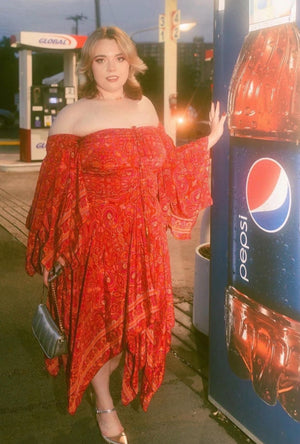 STEVIE DREAMS DRESS | Boho Stevie Nicks-Inspired Maxi | 70% Silk | XS to 5X | Blue, Purple & Red