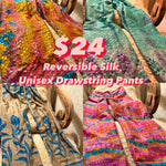 DRAWSTRING REVERSIBLE PANTS Silk Two prints Assorted xs/s, M/l or Xl