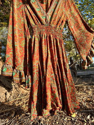 “Sara” Dress, Stevie Nicks Inspired, one size fits xs/xl, 70% Silk