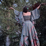 Stevie Nicks Dreams Dress, 70% Silk Two Layers, sizing XS to 5X, Enchanted Forest print