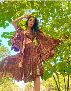 “Talk to me” SILK FAIRY DRESS Set,  Silk Rayon Full flowy Skirt short