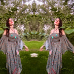 Stevie Nicks Dreams Dress, 70% Silk Two Layers, sizing XS to 5X, Enchanted Forest print