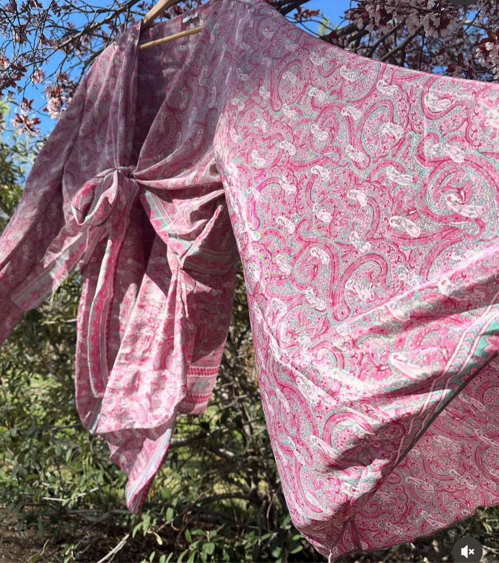 STEVIE SILK BELL 70% silk, 30% Rayon Double Wrap Tunic, PLUS 4x/5x