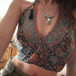 HIPPIE SILK HALTER,  Reversible Two Sided, One size to Plus  Fits xs to xxl
