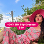 SPRING SLIP DRESS Spring Tinkerbell Print Silk Blend xs -2x