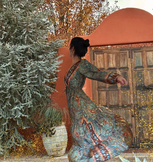 Gold Dust Woman Dress Stevie Nicks-Inspired Tiered Maxi | Silk Blend Shop Bouboulina Gold Dust Woman Dress Stevie Nicks-Inspired Tiered Maxi | Silk Blend Shop Bouboulina
