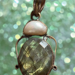 Labradorite Silver Pendant with Fresh Water Pearl