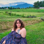 STEVIE DREAMS DRESS | Boho Stevie Nicks-Inspired Maxi | 70% Silk | XS to 5X | Blue, Purple & Red