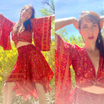 GYPSY SILK SKIRT, 2 Way Skirt/ Strapless Dress Size XS - 5x