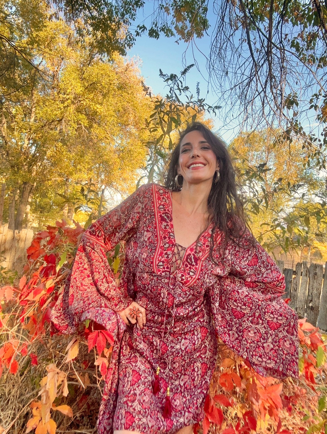boho tunic dresses Forest-Tunic Dress,Pure Silk,Limited Edition,Bohemian,Casual-Occasional,Holiday,Spring-Summer,Brown,Blue,Green,Handcrafted,Ethical Fashion