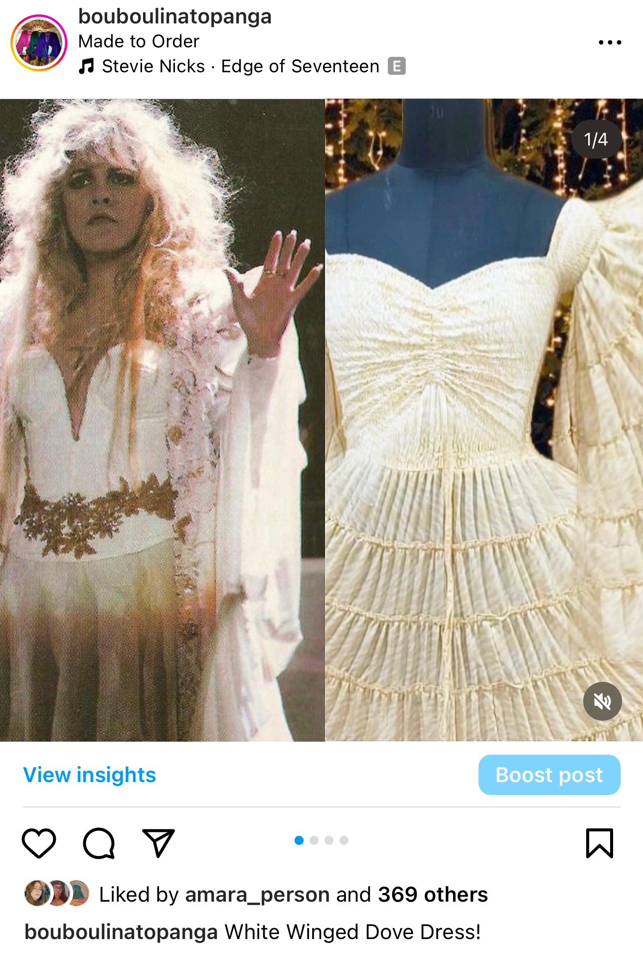 “White Winged Dove Dress” Stevie Nicks Dress, 70% , Choose XS to 5X