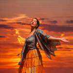 Sunset Sunshine SILK SKIRT SET Fits Up to XL, Silk 2 piece Set