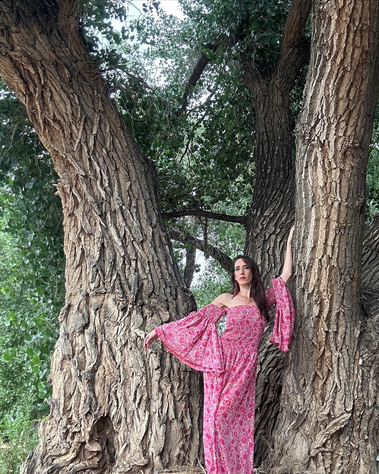 Butterfly Bell Sleeve Maxi Dress Silk Boho Fairy Dress | 70s Inspired | Orange or Pink Paisley | One Size (0-8) Pink Chery blossom Butterfly Bell Sleeve Maxi Dress Silk Boho Fairy Dress | 70s Inspired | Orange or Pink Paisley | One Size (0-8) Pink Chery blossom
