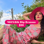 SPRING SLIP DRESS Spring Tinkerbell Print Silk Blend xs -2x