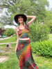 SKIRT SET Tie dye Rainbow Festival Hippie Boho Chic Tie dye Maxi skirt Tank Top