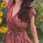 Silk Wrap Dress Eco Vintage Peach Pastel Goddess