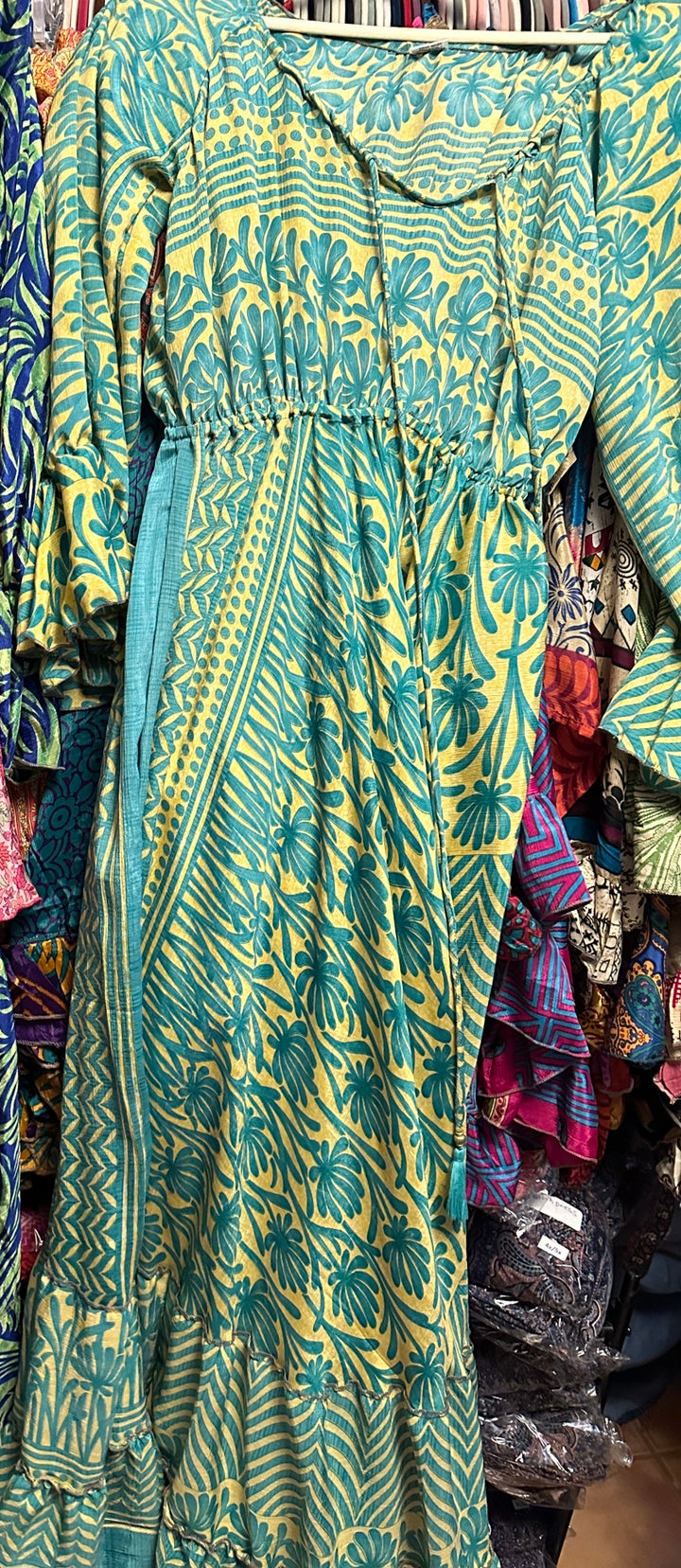 Mint Green 3/4 Sleeve Silk Maxi Dress Mint Swirl 100% Silk 3/4 Sleeve Prairie Boho Mint Green 3/4 Sleeve Silk Maxi Dress Mint Swirl 100% Silk 3/4 Sleeve Prairie Boho