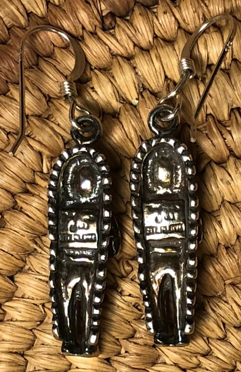 NATIVE SILVER EARRING Chief Navajo Handmade Sterling Native American