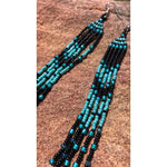 HAND BEADED EARRINGS Made on Navajo Reservation by Tina Native American Made