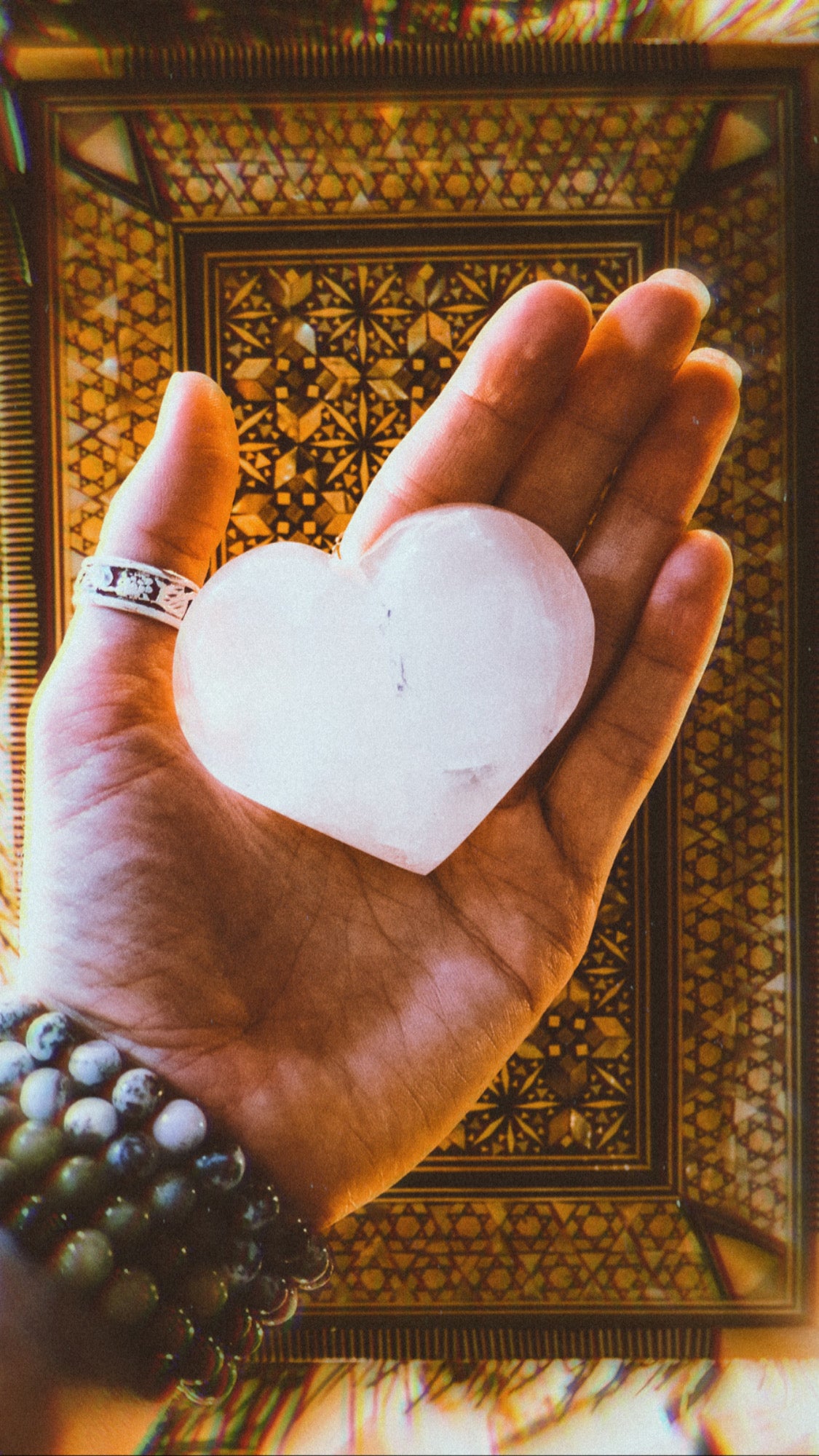 SELENITE CRYSTAL HEARTS set of 2 Large Gift For all Natural Boho Home Decor