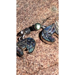 VINTAGE SILVER EARRINGS Bear Abalone Native American