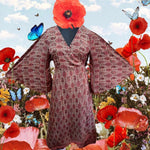 BUTTERFLY WRAP DRESS Fits to Xl Rust Paisley Best selling Wrap Dress One Size Xs to large