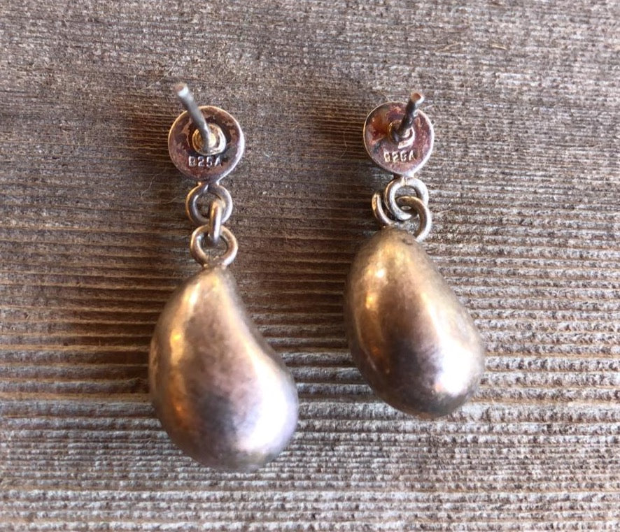 VINTAGE SILVER EARRINGS Southwest Sterling Post and Dangle