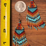 HAND BEADED EARRINGS Navajo New Mexico Made