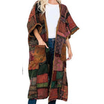 COTTON PATCHWORK DUSTER, Men’s Women’s Coat, Hippie Overcoat Patchwork, Boho Jacket Bell Sleeve, Eco Boho Unisex Multicolor Fits xs-3x