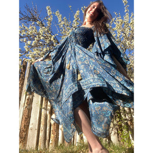 STEVIE DREAMS DRESS, 70% Silk Two Layer Stevie Nicks Fleetwood Mac XS to 5X Blue Purple Red